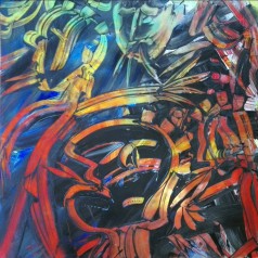 "Wild colour souls", acrylic on plexiglass, cm 100 x 100, 2017